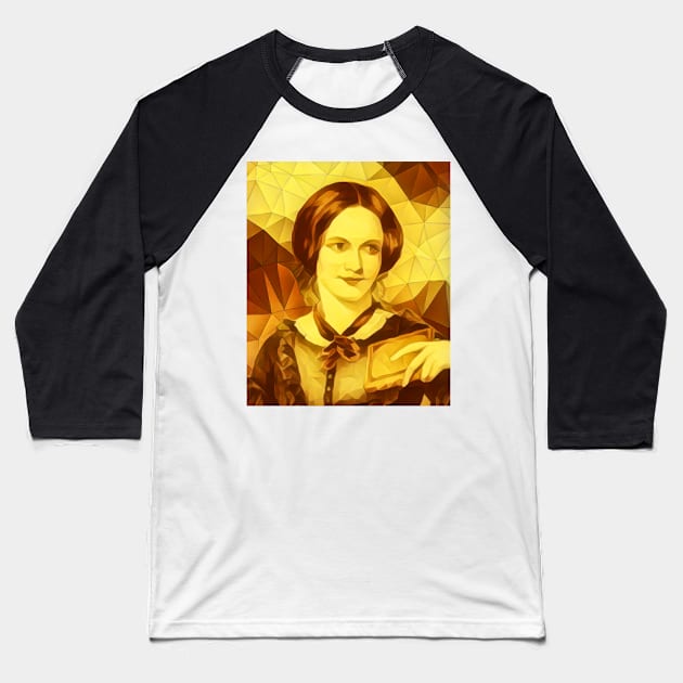 Charlotte Bronte Golden Portrait | Charlotte Brontë Artwork 11 Baseball T-Shirt by JustLit